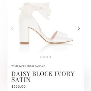 Emmy London Daisy Ivory Bridal Block Heels